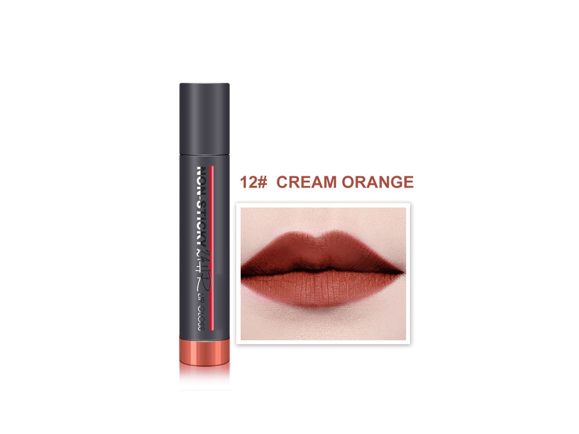 Labial Líquido Mate Largo Duración Impermeable Brillo Labial Maquillaje Cosmético 12
