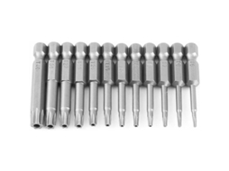 Jogo De Brocas Com 12 Peças, Encaixe Hexagonal 1/4 Polegada, Pontas Torx T5 A T40. -aquaforge