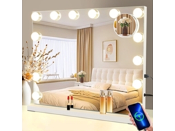 Nettlife Specchio Per Il Trucco Con Illuminazione 15 Led 50x40cm Specchio Dimmerabile Con 3 Modalità Di Illuminazione