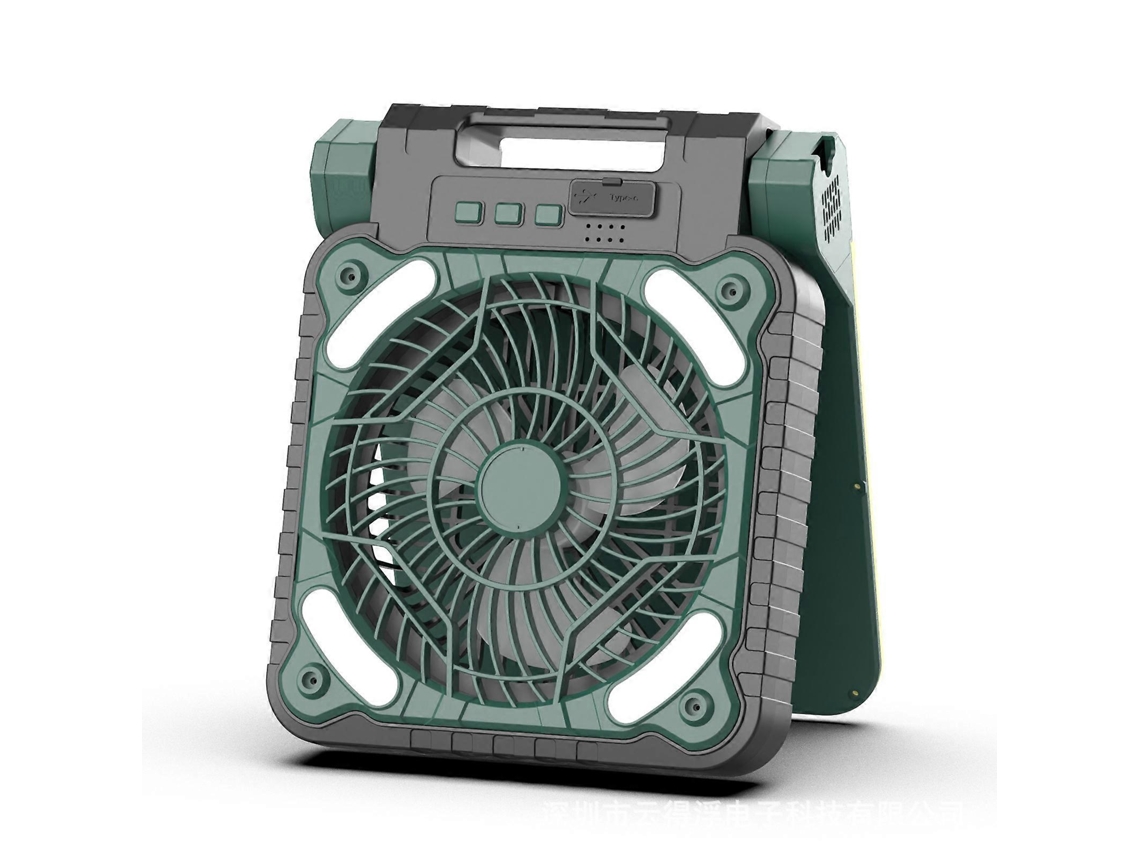 Ventilador Solar Portátil Para Acampamento, Recarregável Por Bateria E Energia Solar, 5200 Mah Olysi Shop
