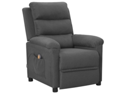 Vidaxl Poltrona De Massagens Tecido Cinzento-escuro