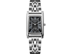 Relógios de Senhora com Caixa em Ouro Rosa Numeral Romano Relógio de Pulso de Luxo Quadrado Bracelete em Pele Castanha
