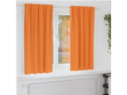 Vidaxl Cortinas Blackout Com Argolas 2 Unid. Laranja 175 X 140 Cm