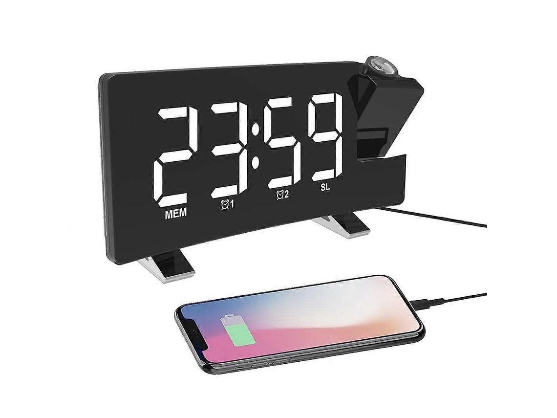 Alarme de projeção, rádio duplo, relógio, snooze, GOKOCO