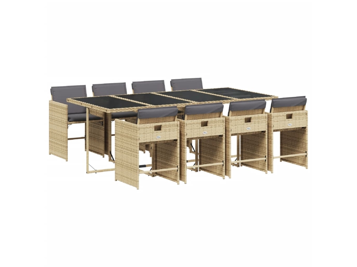 Garden Dining Set, Garden Dining Sets Vidaxl Bege Rattan / Vime (n/a)