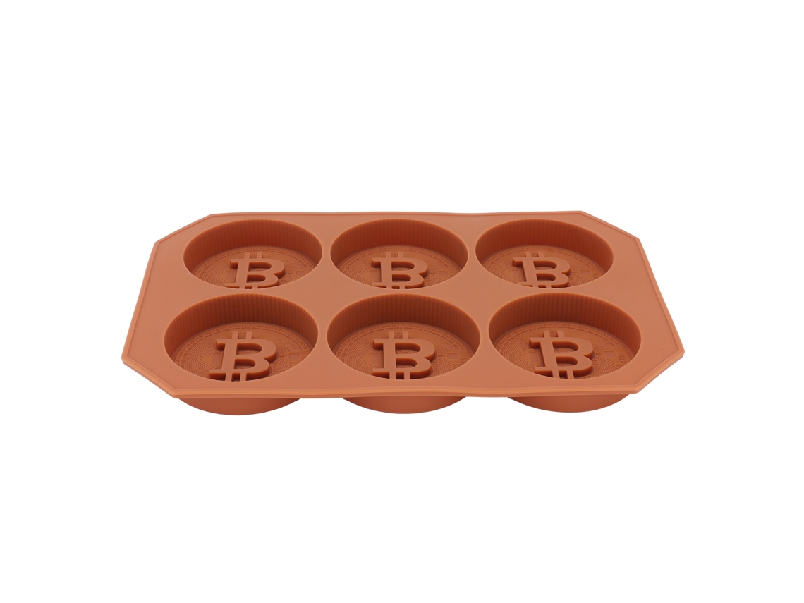 Forma de silicone para bolo Bitcoin, moeda virtual, cubos de gelo e chocolate.