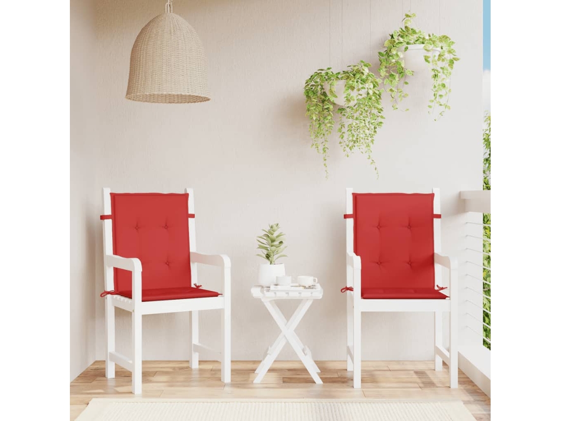 Vidaxl Almofadões Lombares P/ Cadeiras De Jardim 2pcs Oxford Vermelho
