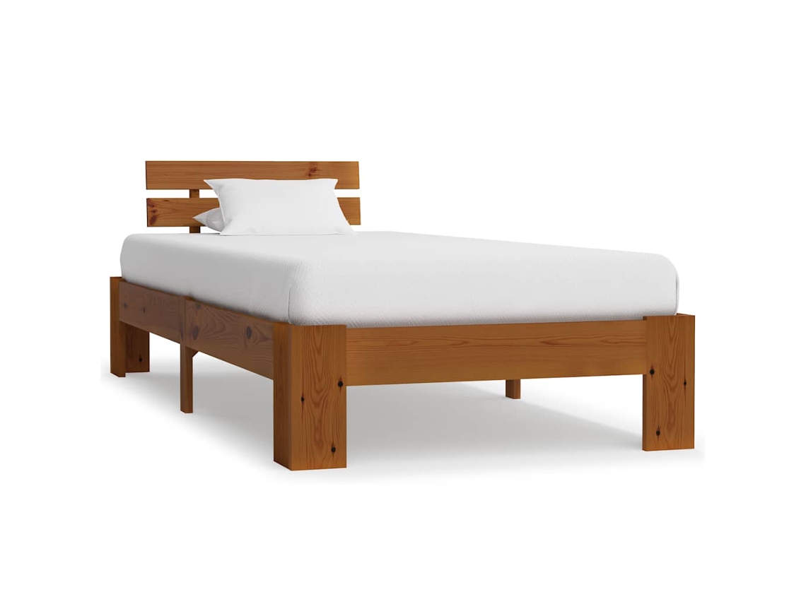 Bed Frame, Bed Frames Vidaxl Marrom Madeira De Pinho (100 X 200 Cm)