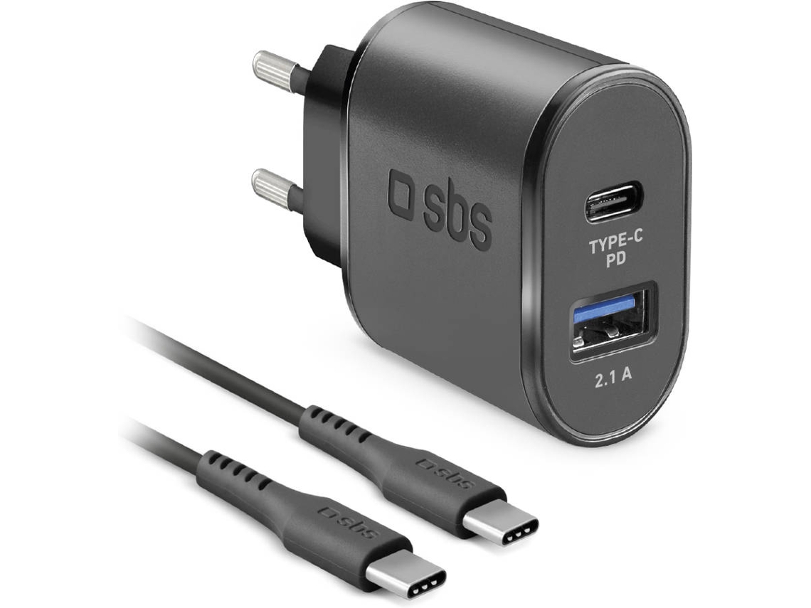 Carregador SBS Tipo C 18W Preto