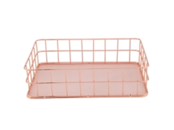 Cesta de Armazenamento de Ferro S/MARCA Ouro Rosa para Mesa Decorativa Residencial