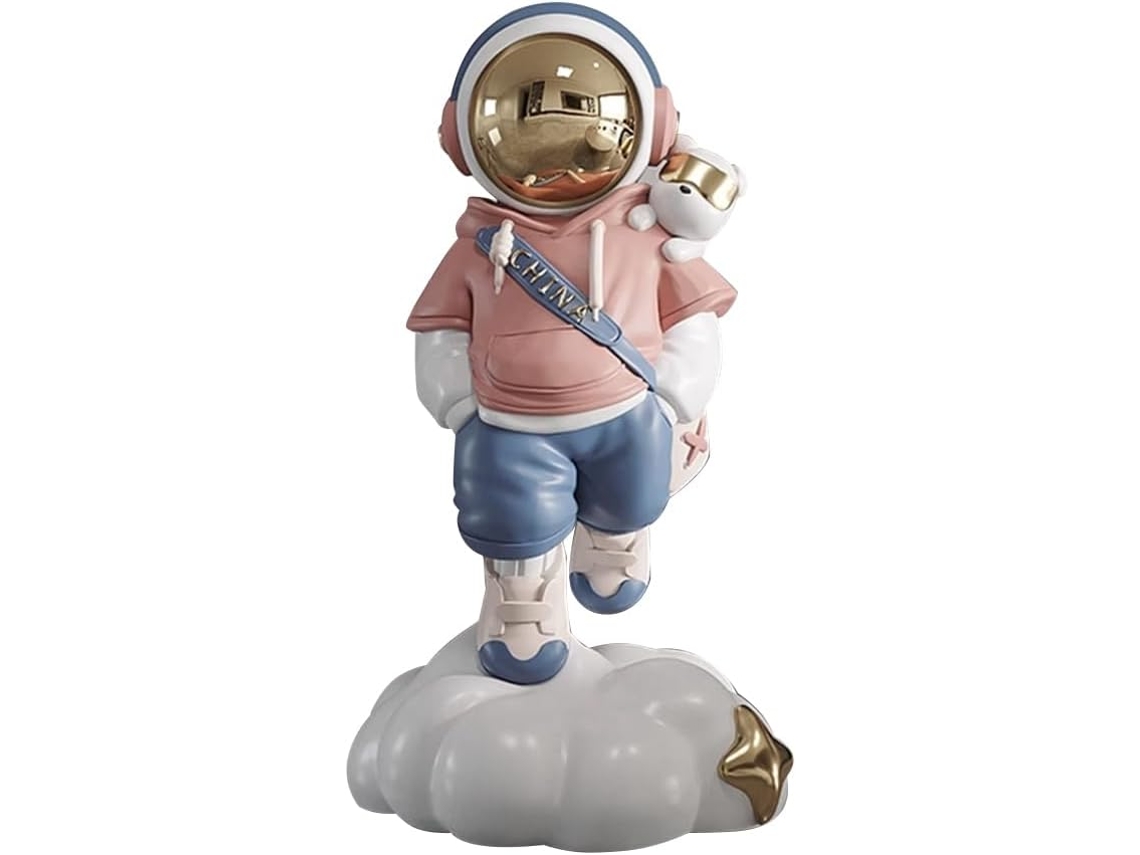 1 Peça De Estatueta De Astronauta Em Resina Rosa Para Decoração De Sala De Estar, Sala De Tv, Escrit Gokoco