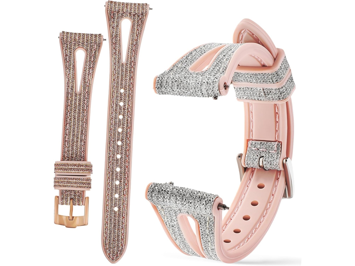 Conjunto De 2 Pulseiras Relógio Com Glitter E Sistema Liberação