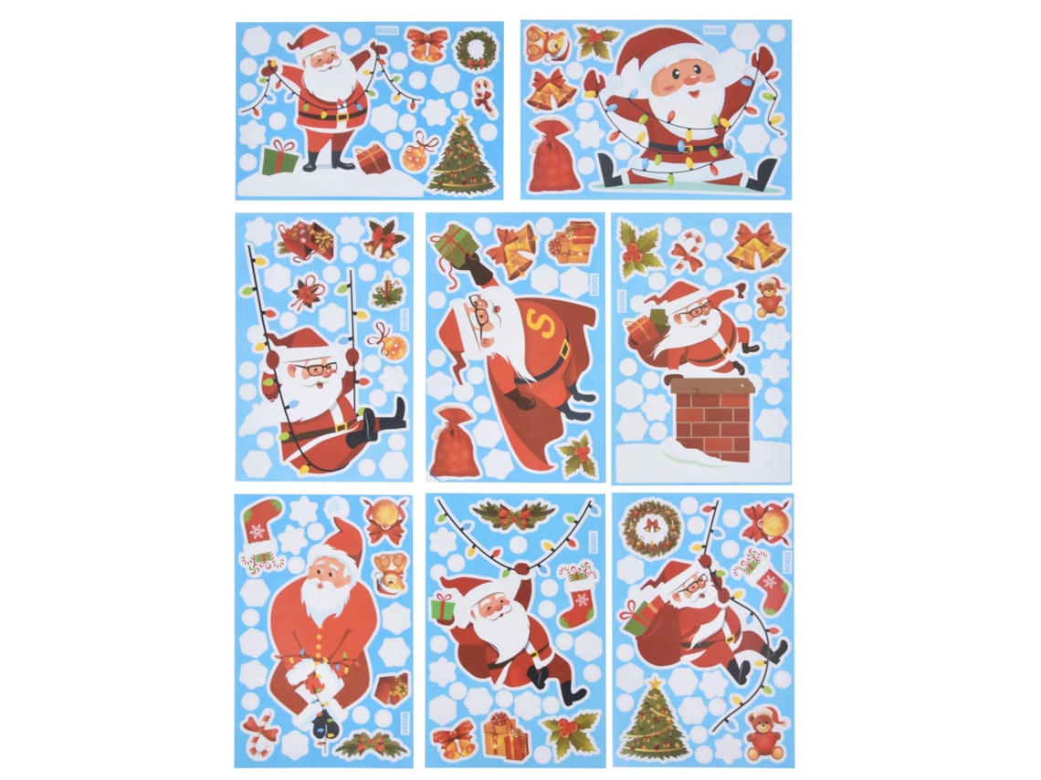 Laxiscreed Pack De 8 Adesivos De Natal Com Padrões Fofos Para Decoração De Janelas E Casa