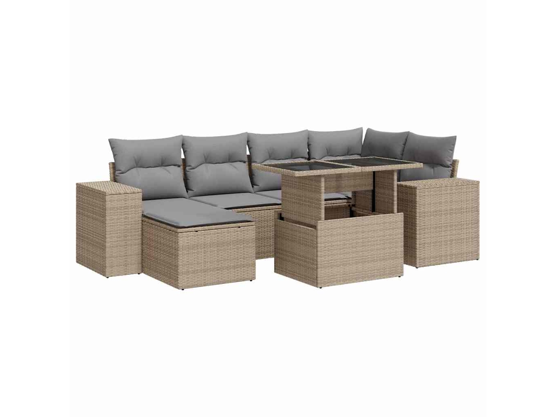 Garden Sofa Set, Garden Sofa Sets Vidaxl Bege Rattan / Vime (n/a)