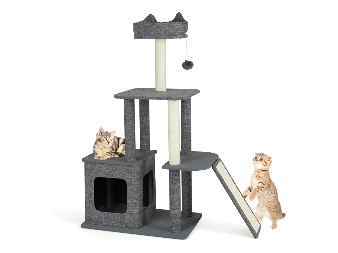 Árvore para gatos com toca, postes, rampa, sisal, bola, NORTHIX