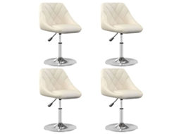Vidaxl Cadeiras De Jantar Giratórias 4 Pcs Veludo Cor Creme