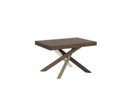 Mesa Extensível 120/380x90 Cm Volantis Nogueira Pernas Multicoloridas 4/c Itamoby