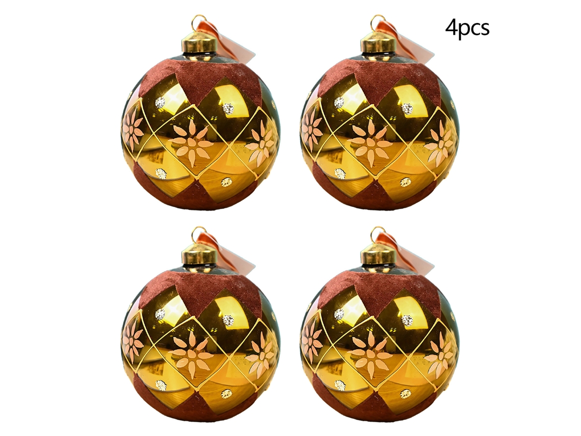 Bolas De Ornamento De Natal (vermelhas Com Veludo Para Diy) Eoocoo