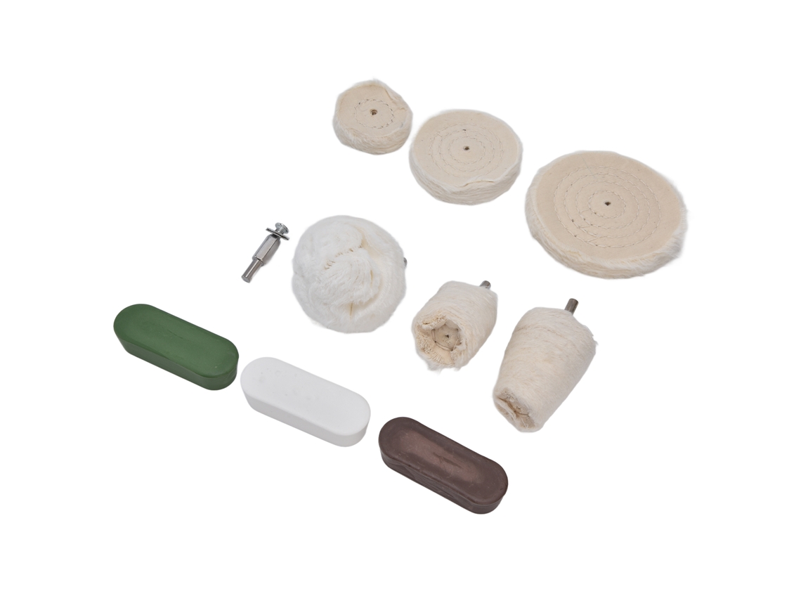 Laxiscreed Kit De Escovas De Polimento E Esmerilhar Em Algodão Flanelado Para Metal E Vidro