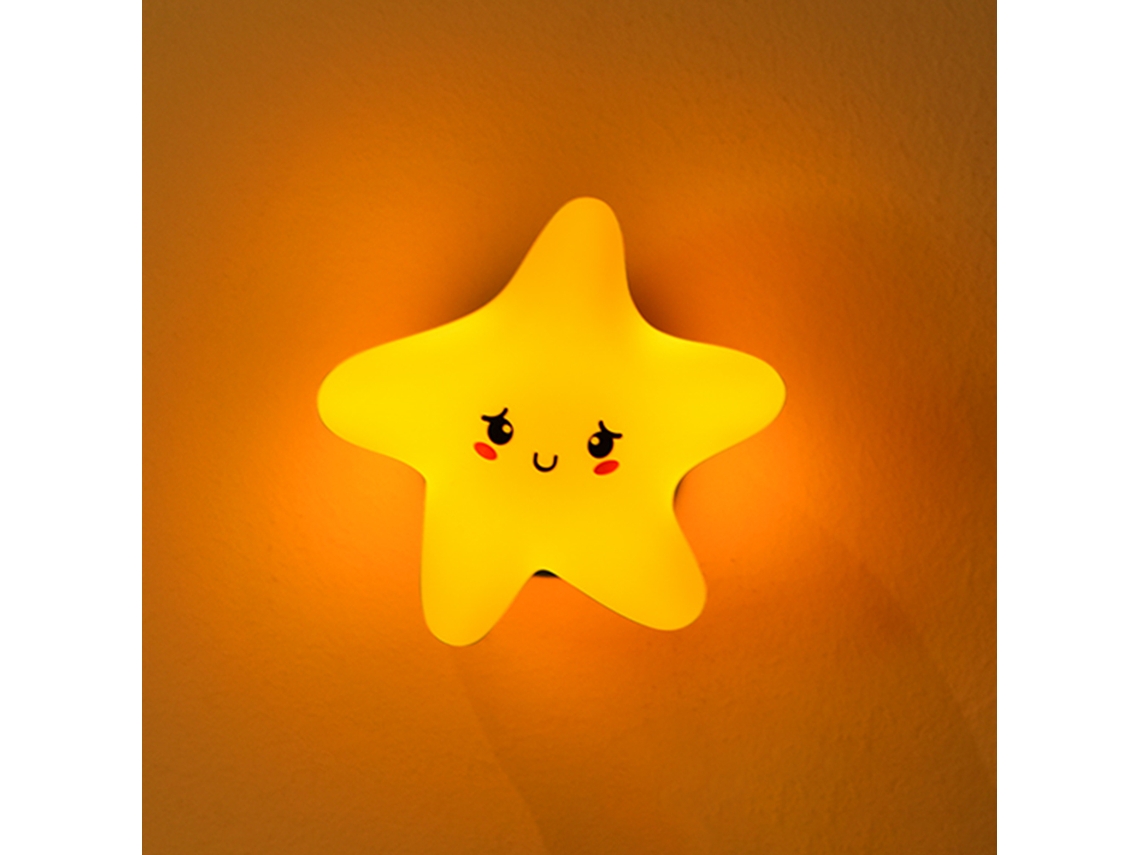 Luminária Noturna Fofa De Silicone Para Quarto De Bebê, Luz Em Formato De Estrela Com Intensidade Ajustável, Luz Led Em Abs.