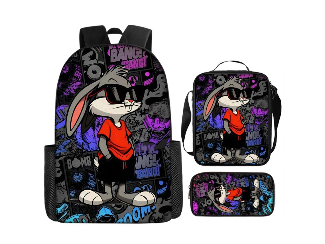 Mochila De Estudante Panoona Play Conjunto 3 Peças Lancheira Estojo 17 Pol 44cm Estilo 18