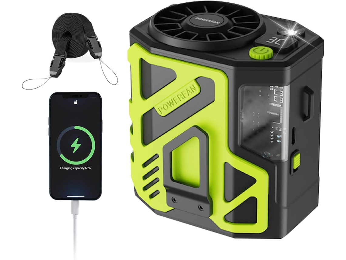 Ventilador AQUAFORGE multifuncional portátil, 350ml, com spray, Usb, luz led