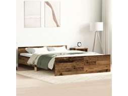Vidaxl Estrutura De Cama Sem Colchão 140x190 Cm Madeira Velha