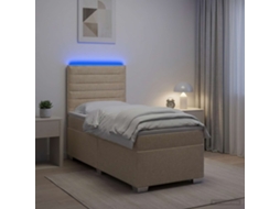 Vidaxl Cama Box Spring Com Colchão Creme 100 X 200 Cm Tecido