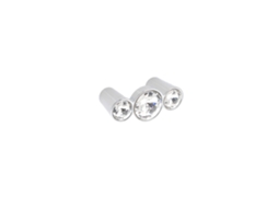 Puxador para Móveis HARDWAREXCHANGE em Zamac e Cristal com distância entre centros de 32mm, Cromado Polido, conjunto de 25