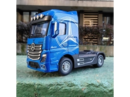 Modelo de Caminhão em Escala 1/50, em Alumínio, com Cabine Simulando Contêiner, Feito de Metal. MDUG (azul)