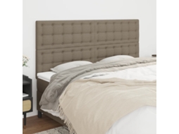 Vidaxl Cabeceira Taupe 200x5x118/128 Cm Tecido