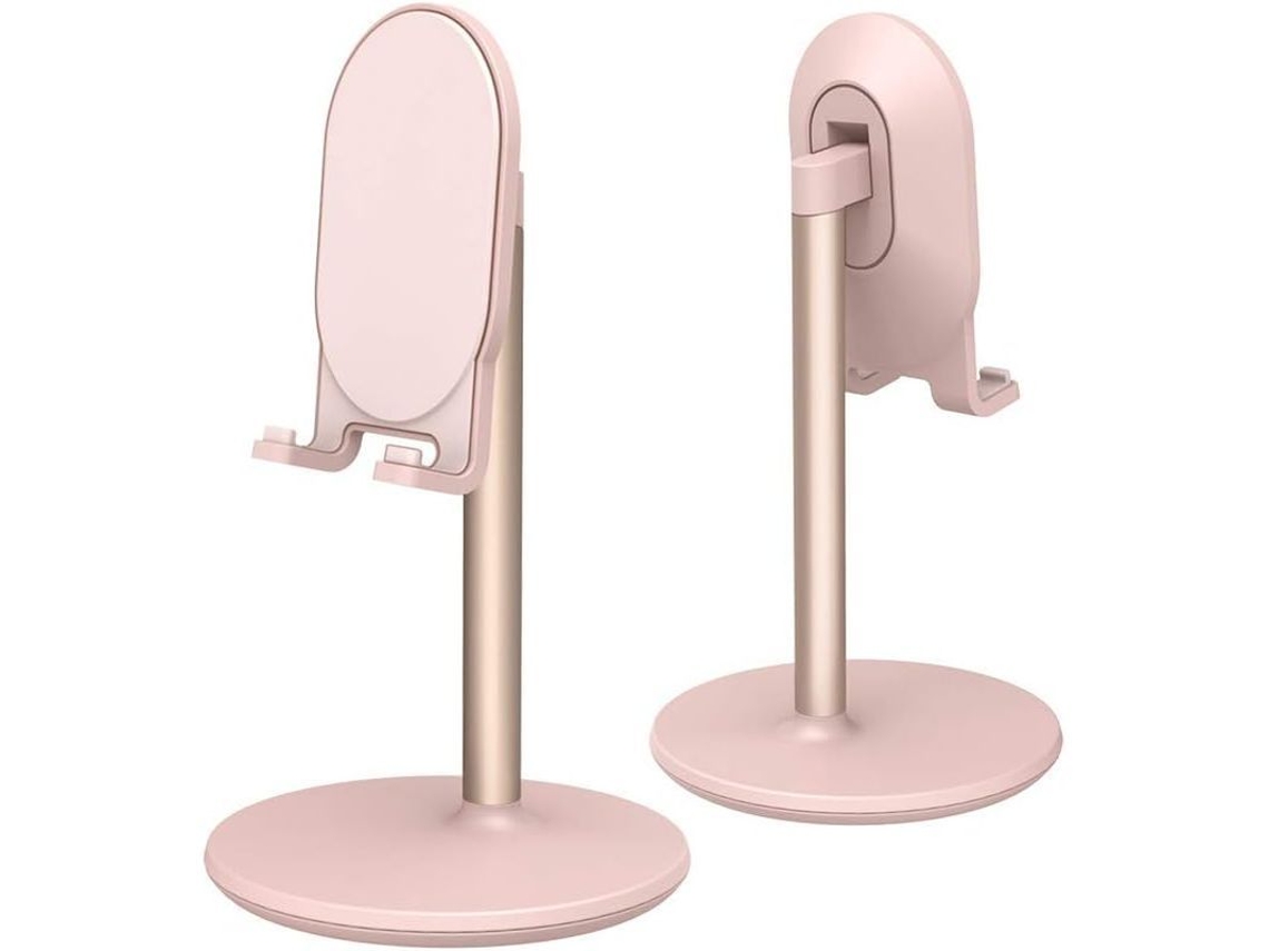Suporte ajustável para celular na mesa, suporte de mesa para celular e tablet, dock rosa | S/MARCA