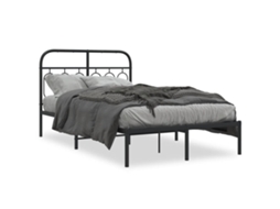 Bed Frame, Bed Frames Vidaxl Preto Metal (120 X 190 Cm)
