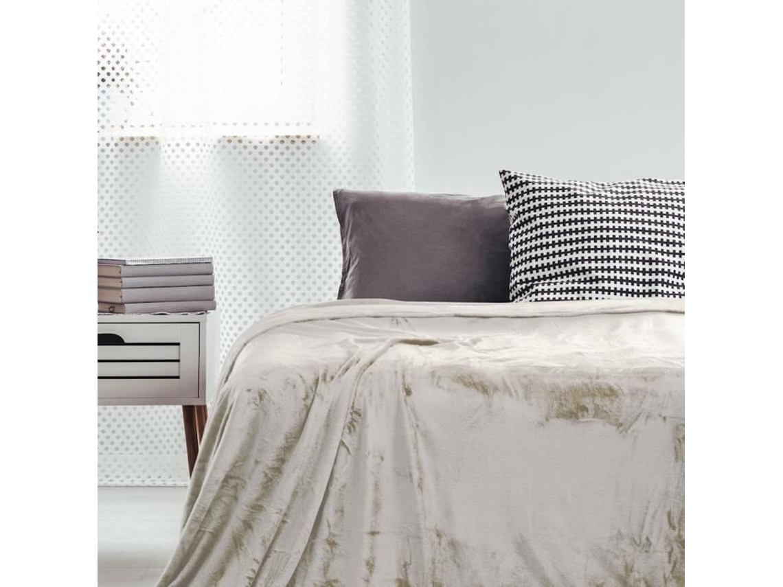Capa De Manta - Microfibra Fleece - 200 X 220 Cm - Creme - Macia E Prática-aquaforge