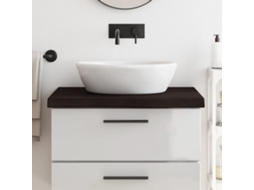 Vidaxl Bancada P/ Wc 80x60x(2-6)cm Madeira Tratada Maciça Castanho