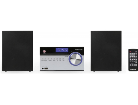 Sistema Micro FONESTAR Minimusic Prateado — 28 W | CD/USB/MP3