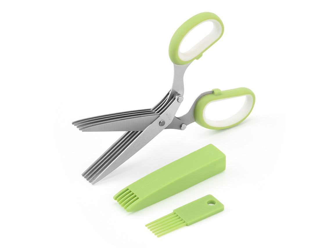 Tesoura para ervas Slowmoose Cool Kitchen Utensils com 5 lâminas e tampa