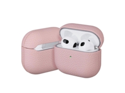 Capa Protetora Para Fones De Ouvido Airpods Pro Em Couro Granulado Cor Lichia