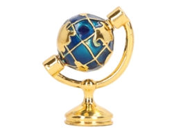 Mali globo Terrestre Miniatura 1:12 para Casinha de Bonecas Mobiliário de Estudo Metal Resistente