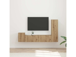 Vidaxl Conjunto De Móvel De Tv 4 Pcs Carvalho Artesanal