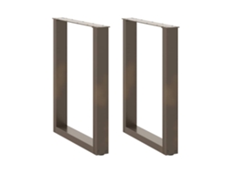 Vidaxl Pés Para Mesa De Jantar Em Formato De U, 2 Peças, Aço Natural, 60x(72-73) Cm, Aço
