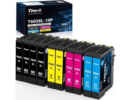 Cartucho De Tinta Compatível Timink 603xl Multi Cores Pacote De 10 Fácil De Instalar