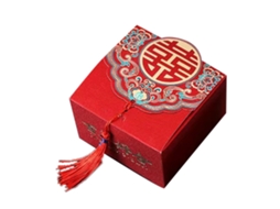 Caixa de doces xi chinesa estilo tradicional para casamento festa portátil espaçosa 6.5x6.5x4.5cm com marca