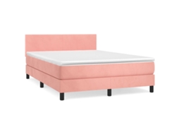 Box Spring Bed, Box Spring Beds Vidaxl Cor-de-rosa Veludo (140 X 190 Cm)