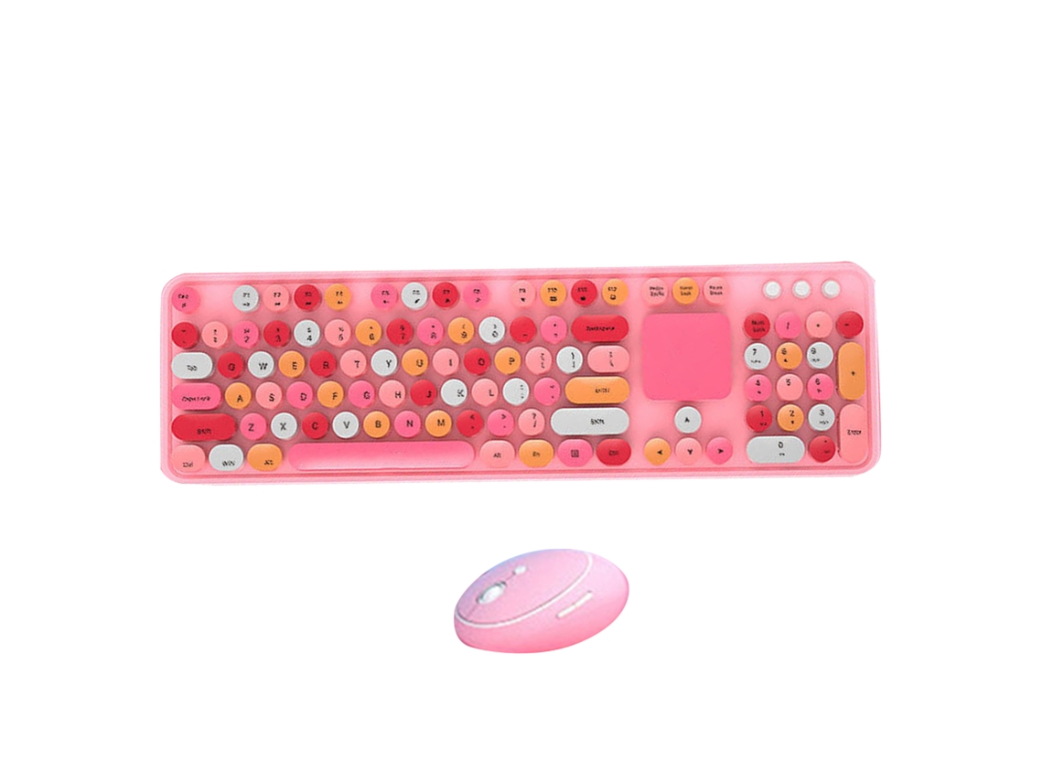 Conjunto de teclado e mouse sem fio, plug and play, design de desenho animado LAXISCREED