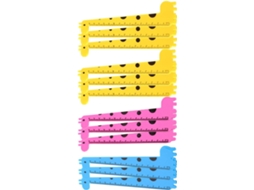 Régua de plástico Veemoon com 12 peças, design de girafa, para estudantes. Régua multifuncional com escala clara e fácil de usar.