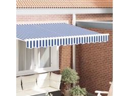 Vidaxl Substituição De Valance De Toldo Azul E Branco 2,5 M Poliéster