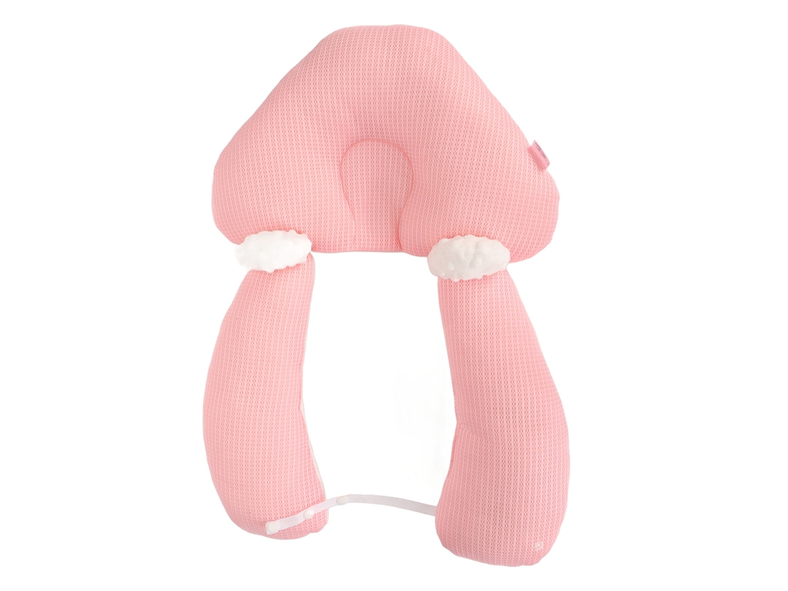 Almohada Para Cabeza De Bebé Suave Ajustable Apoyo De Posicionamiento Cuidado Rosa