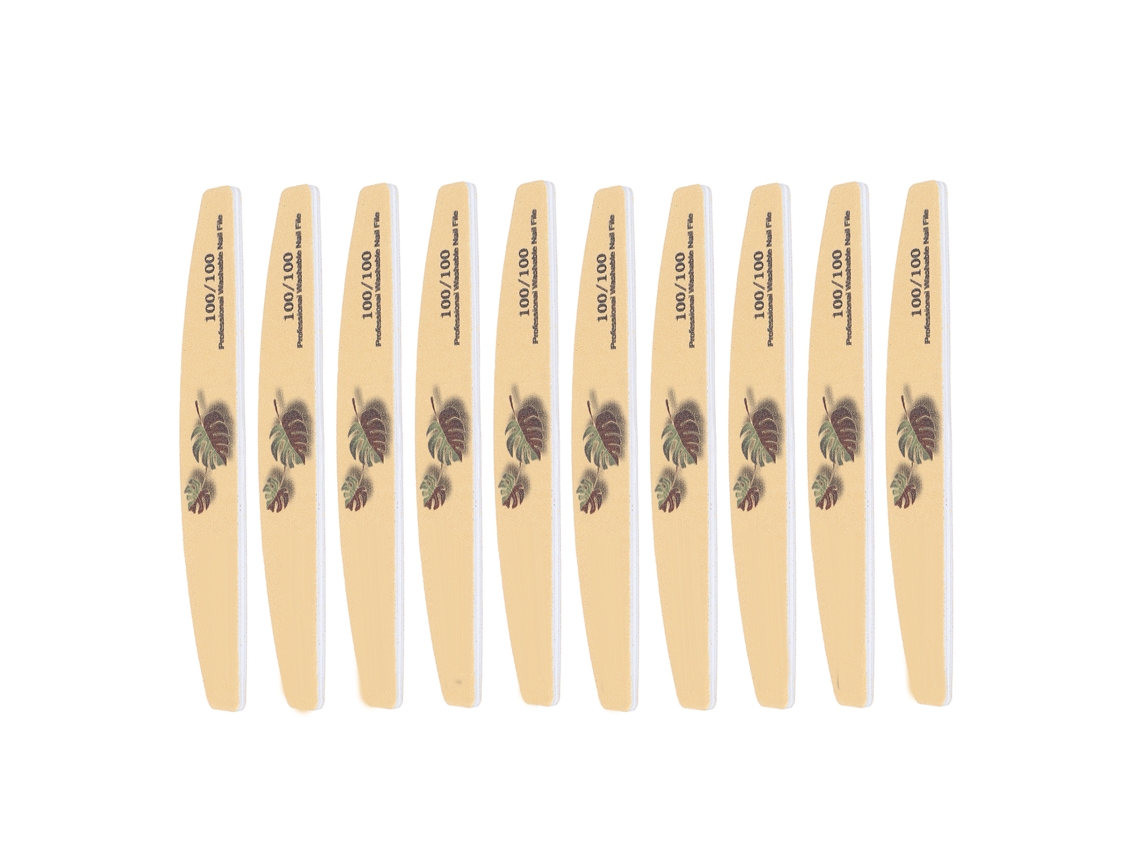 10pcs Lima De Uñas Profesional Lavable Reutilizable De Doble Lado Buffer Para Manicura Herramienta (amarillo)