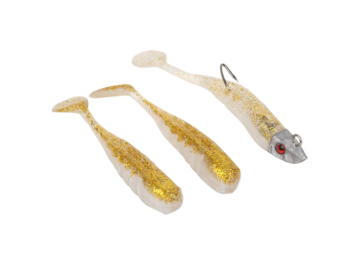 Soft Lure Jig Head Crank Hook (bionic Bait With Lead Weight) Wholesale T-tail Soft Worm 15g Gold Artificial Bait